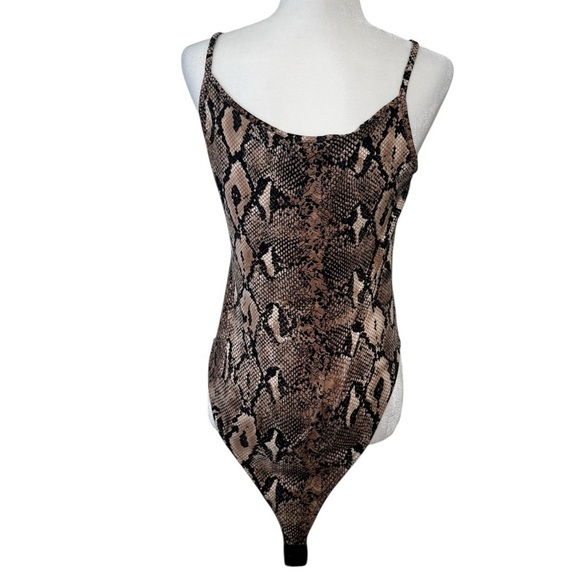 Brave Soul Tops - Snake Print Bodysuit Size M